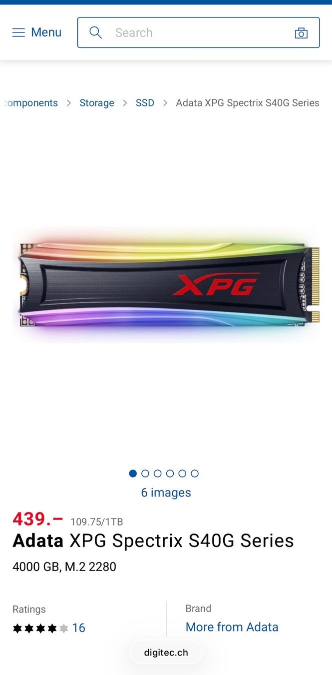 Dischi rigidi: ADATA XPG Spectrix RGB M.2 SSD, 4TB – Usato da Neuchatel venduto da Mr-Nobody 1