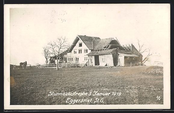Ansichtskarten: Eggersriet, Eingestürztes Gebäude nach – Gebraucht aus Berlin von bartko-reher