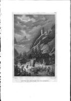 Felsenburg Kandertal Original-Litho von Pingret