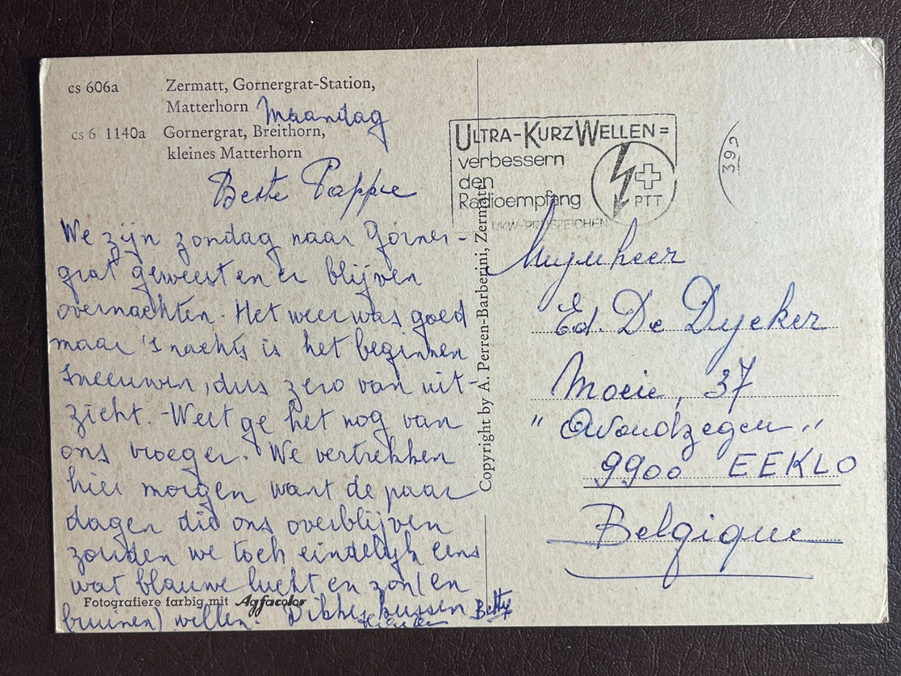 Cartoline postali: Zermatt - Gornergrat – Usato da Steg VS venduto da _vinci_ 1
