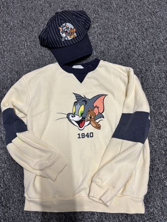 H&M Tom & Jerry Set Pulli und Cap, Grösse 134/140