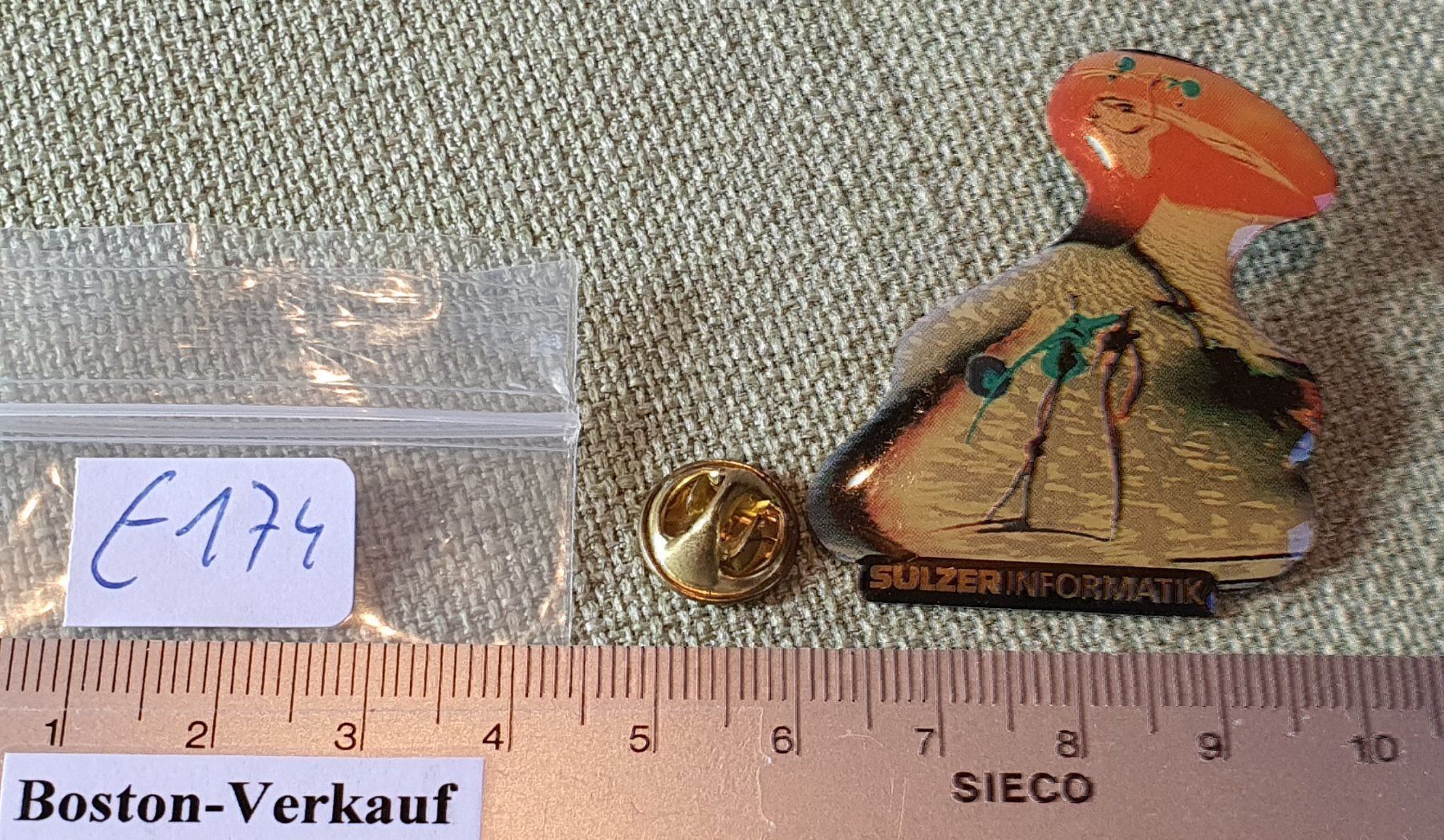 Spille & Fermagli: E174 - Pin SULZER Informatik Kunst Pin – Usato da Reinach BL venduto da Boston-Verkauf 2