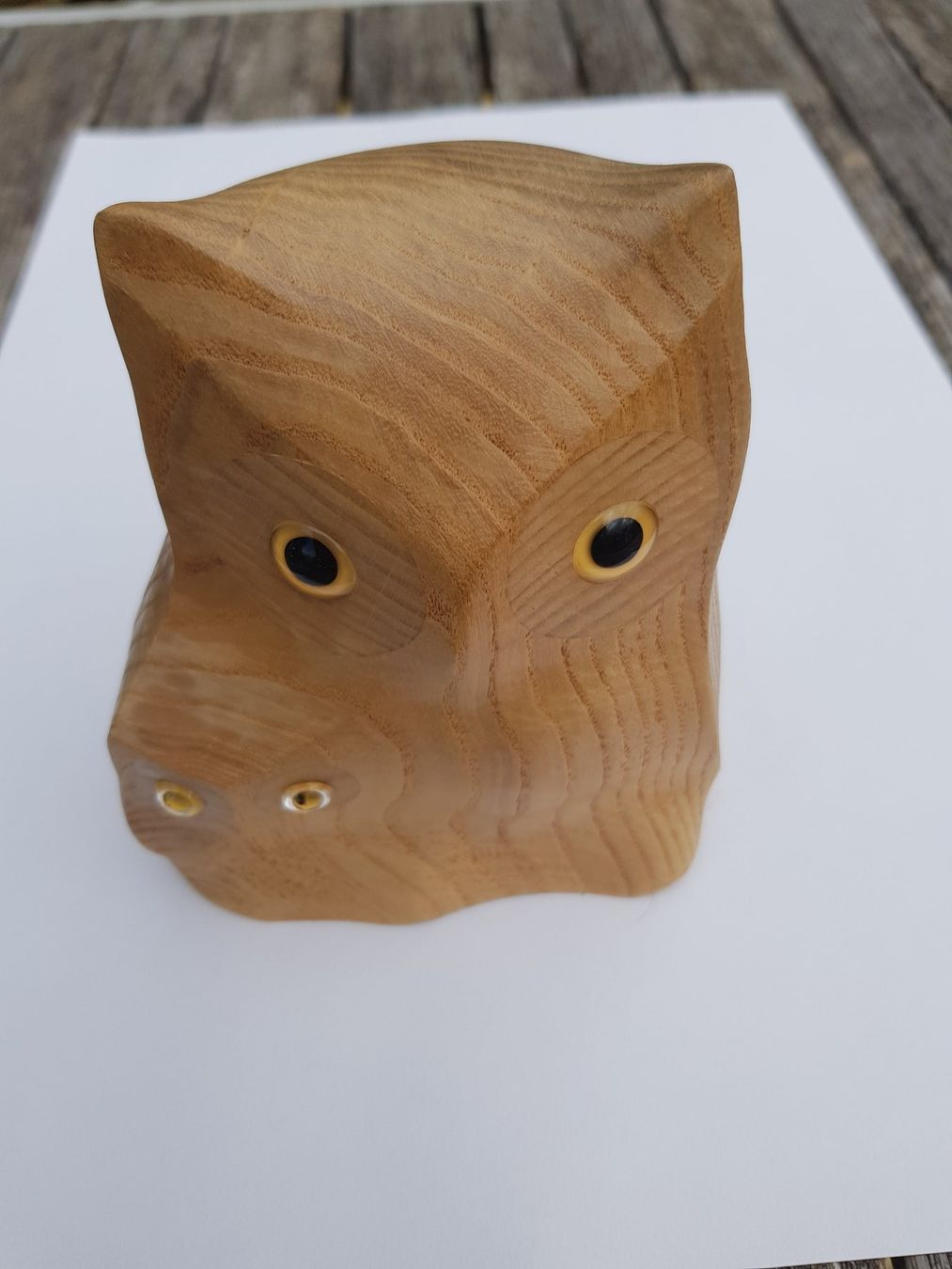 Spardosen: Holzkässeli Motiv Eule con SBG/UBS – Gebraucht aus Jona von dampfnuggi
