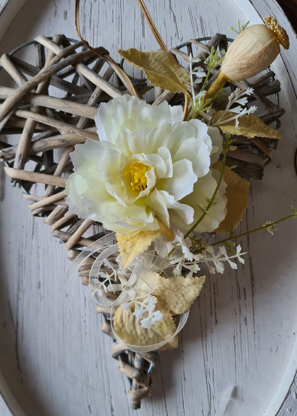 Alle Dekorationen: Shabby- chic Herz mit Blumen Unikat – Neu und originalverpackt aus Böttstein von decodor-angi 2