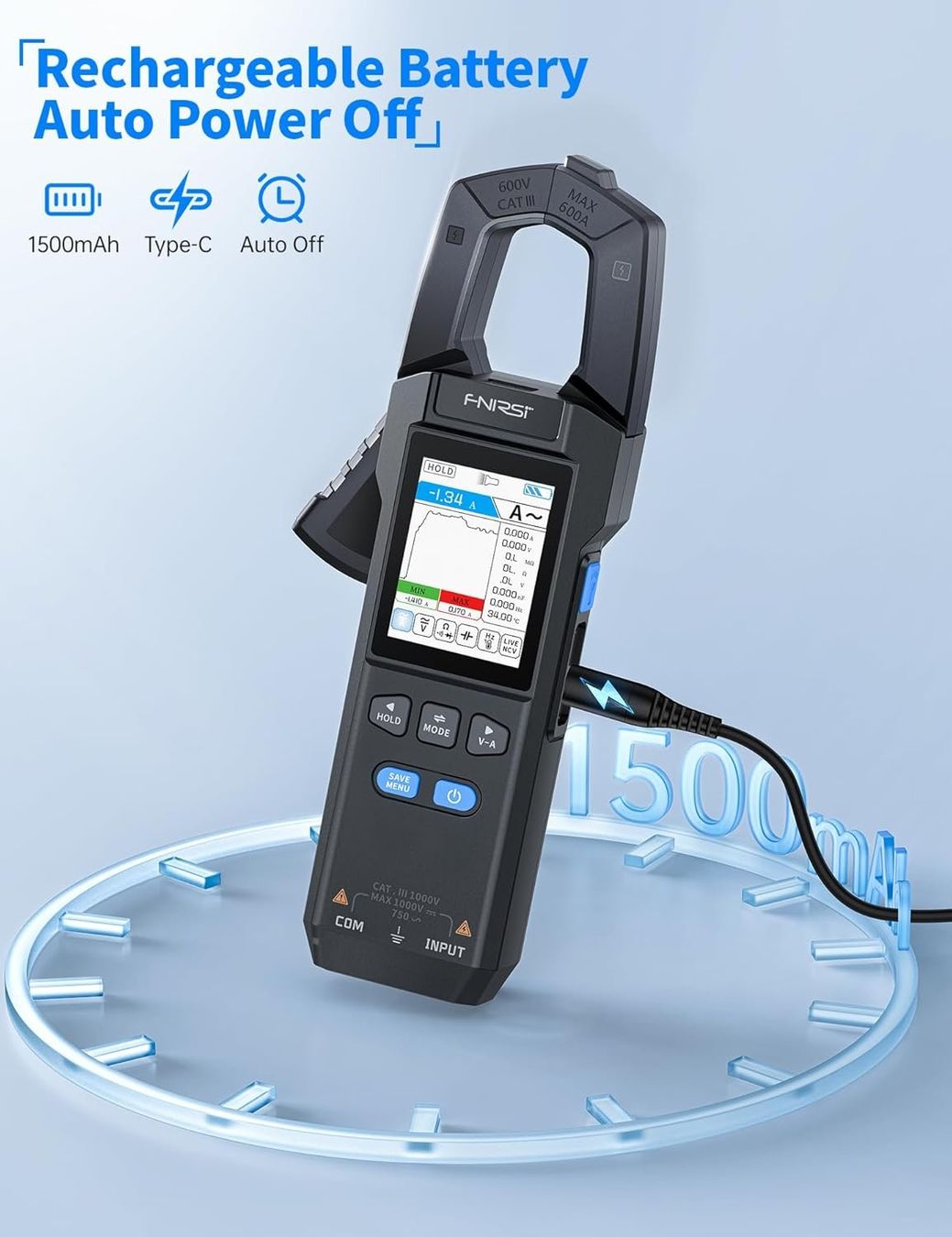 Misurare: Profi Digitale Strommesszange Multimeter DC/AC 0-600A – Nuovo e nell'imballaggio originale da Châtelaine venduto da topshop.switzerland 6