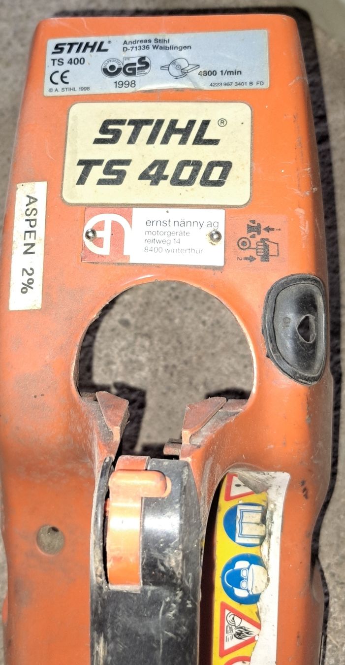 Stihl Toutes les machines: STIHL TS 400 Trennschleifer – Défectueux à Ricketwil (Winterthur) par Martin8406 1