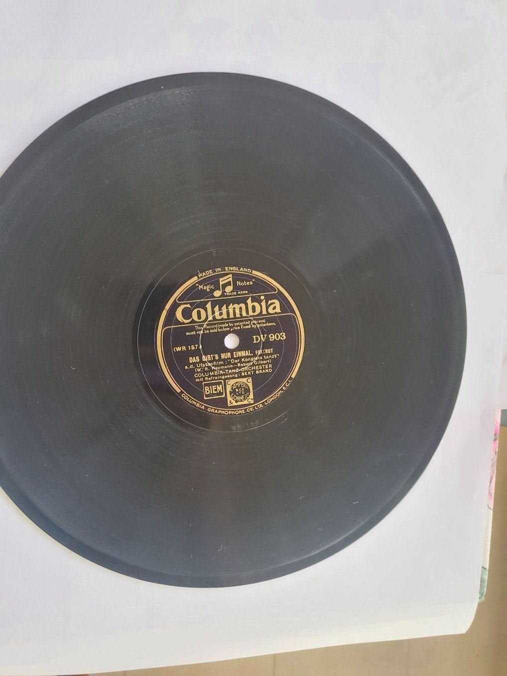 Dischi in vinile: Schellackplatte W.R. Heymann Robert Gilbert Columbia 1930 er – Nuovo e nell'imballaggio originale da Unterägeri venduto da 0alfa0 1