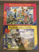 2 Ravensburger Puzzle 100 Teile Tom & Jerry, Digimon