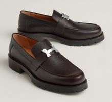HERMÈS GREGOIRE Braun Grain Leder On Slip On Loafer 43.5 NEU