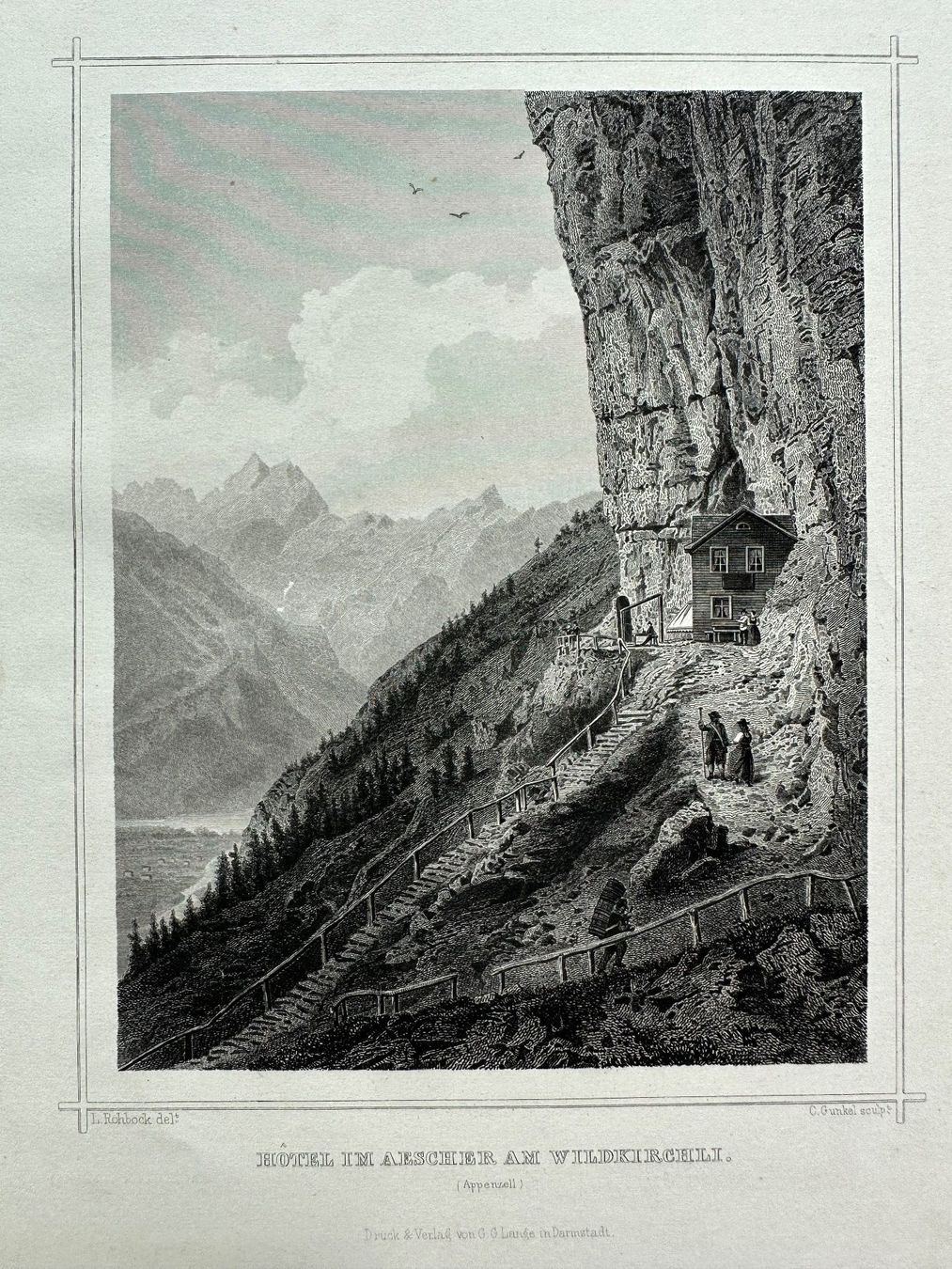 Incisioni: Aescher Stahlstich Rohboch 1865 – Usato da Oberuzwil venduto da Crystall0