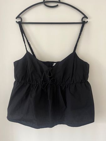 H&M Divided Black Cotton Summer Top, Gr. L, Cute!