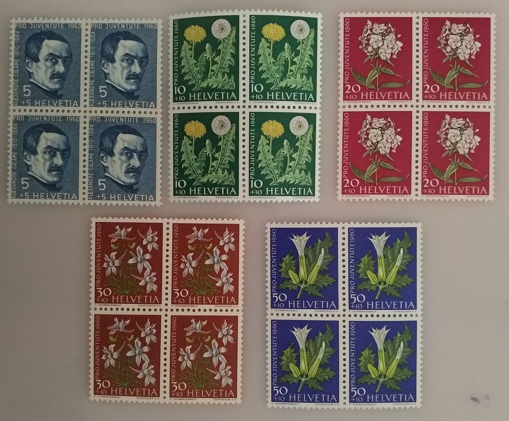 Tutti i francobolli: 1960, Pro Juventute Satz im 4-Block postfrisch – Nuovo (secondo la descrizione) da Baden venduto da Eggi