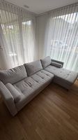 Ausziehbares 4-Sitzer-Ecksofa mit Stauraum, grau meliert