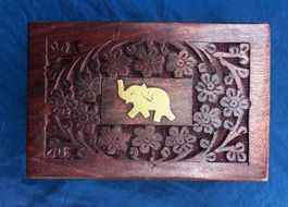 Schmuckschatulle Holzschatulle Elefant Vintage Deko Geschenk