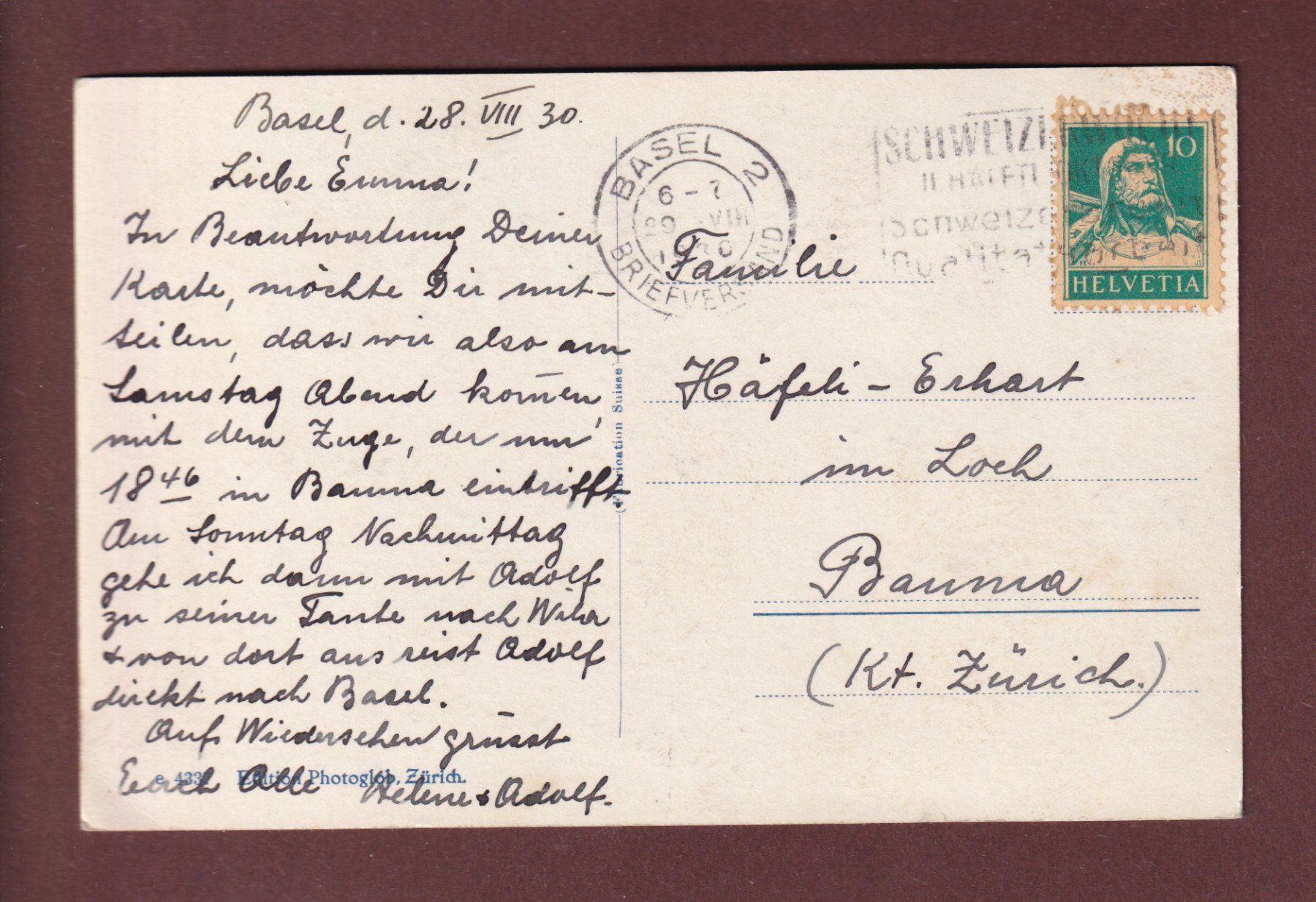 Cartoline postali: RHEINFELDEN - Messerturm - 1930 – Usato da Pully venduto da nicecards-shop 1