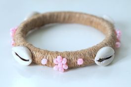 ARMREIF mit Muscheln & Perlen Rosa  Neu & Ovp!