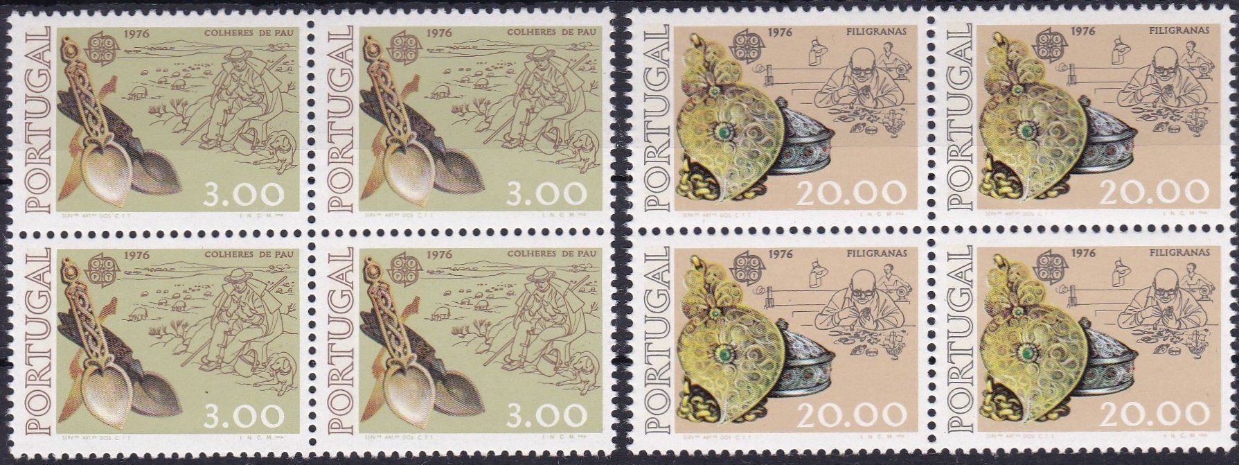 Tutti i francobolli: Portugal 1976 "4 serie"  MNH ** – Nuovo (secondo la descrizione) da Laupersdorf venduto da Rc.Jb