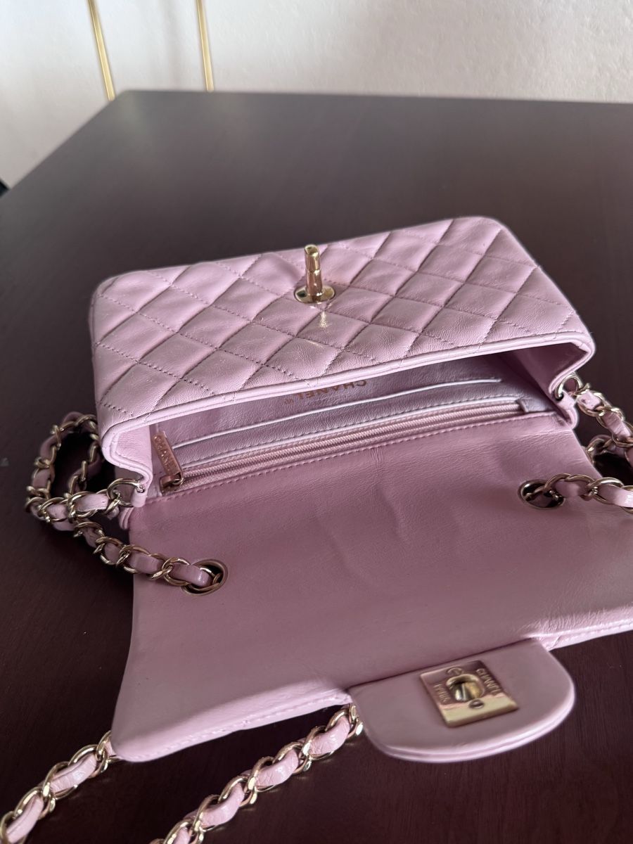 Chanel Borse: Chanel Mini Rectangular Flap Bag Light Pink Leather – Usato da Zürich venduto da amber123 6