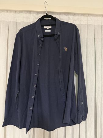 Herren Hemd U.S. Polo Assn. blau Slim Fit Grösse L