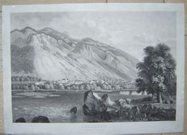 Felsberg sehr seltene grosse Aquatinta