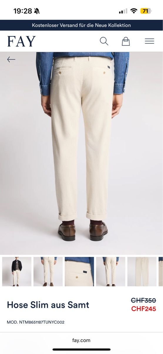 Pantaloni: Designer Cordhose von Fay – Usato da Wangen SZ venduto da el_paso08 8