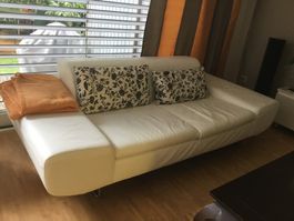 Sofa weiss echtes Leder gebrauchter Zustand