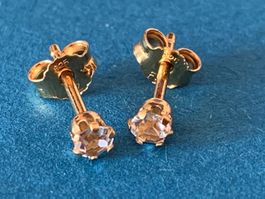 Silber-ohrstecker vergoldet (6 kantig)
