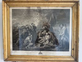 Antike Kupferstich 'Der Tod des General Wolfe" 1759