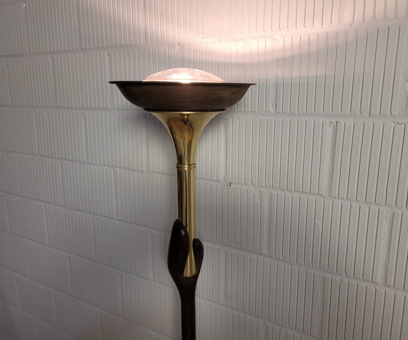 Lampade: Bronze Messing Fackelträger Olympia Stehleuchte Deckenfluter – Usato da Nottwil venduto da Wondewa-Shop 7