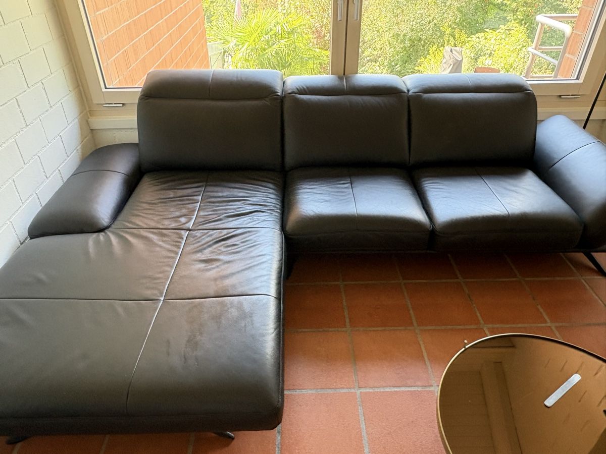 Divani: Ecksofa Leder schwarz gebrauchter Zustand – Usato da Rothenburg venduto da Ginestra 1