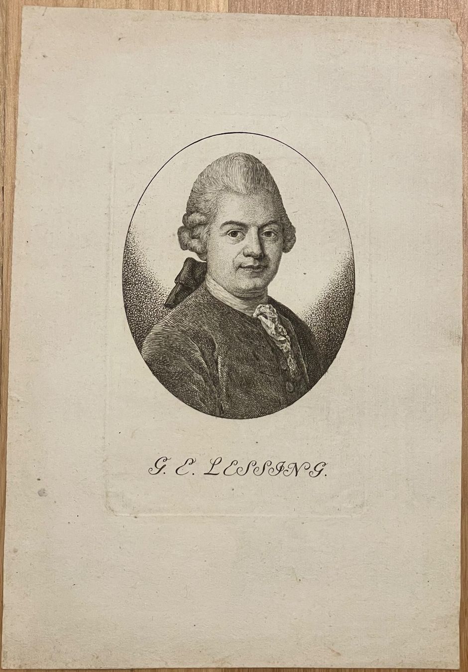 Gemälde: G. E. Lessing (1775) Portrait Radierung – Gebraucht aus Root von