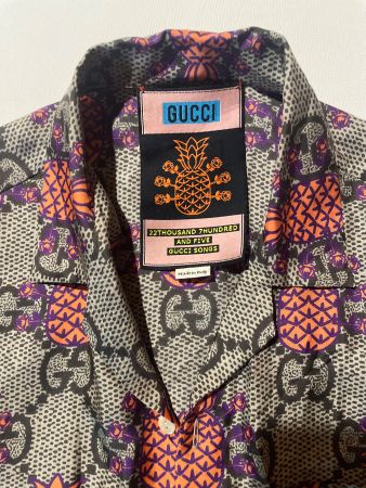 GUCCI Hemd kurzarm Herren Pineapple Print Grösse M neu