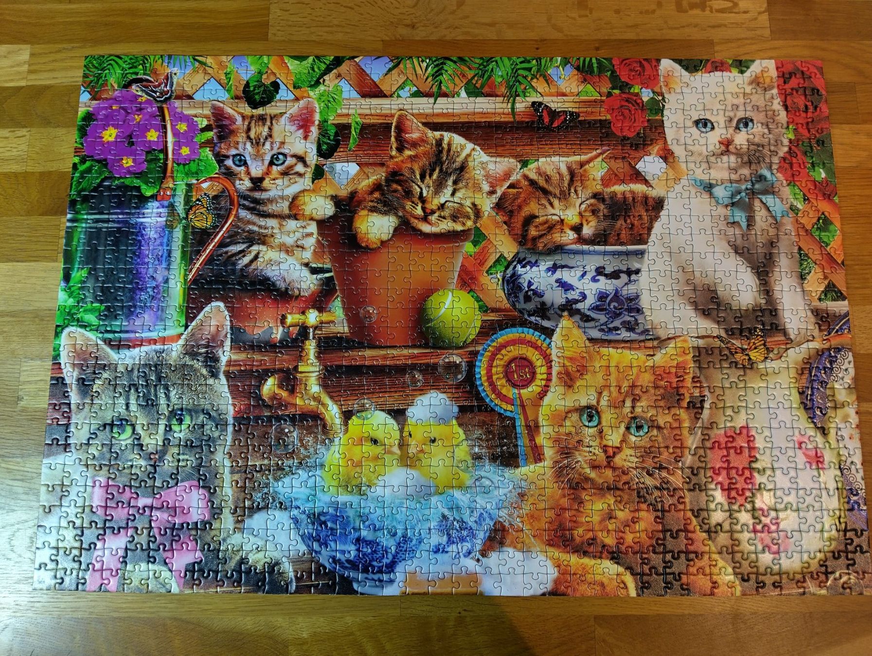 Puzzle: 1000er Puzzle, Kätzchen in Gartenregalen – Nuovo (secondo la descrizione) da Full-Reuenthal venduto da Ilor0309 1