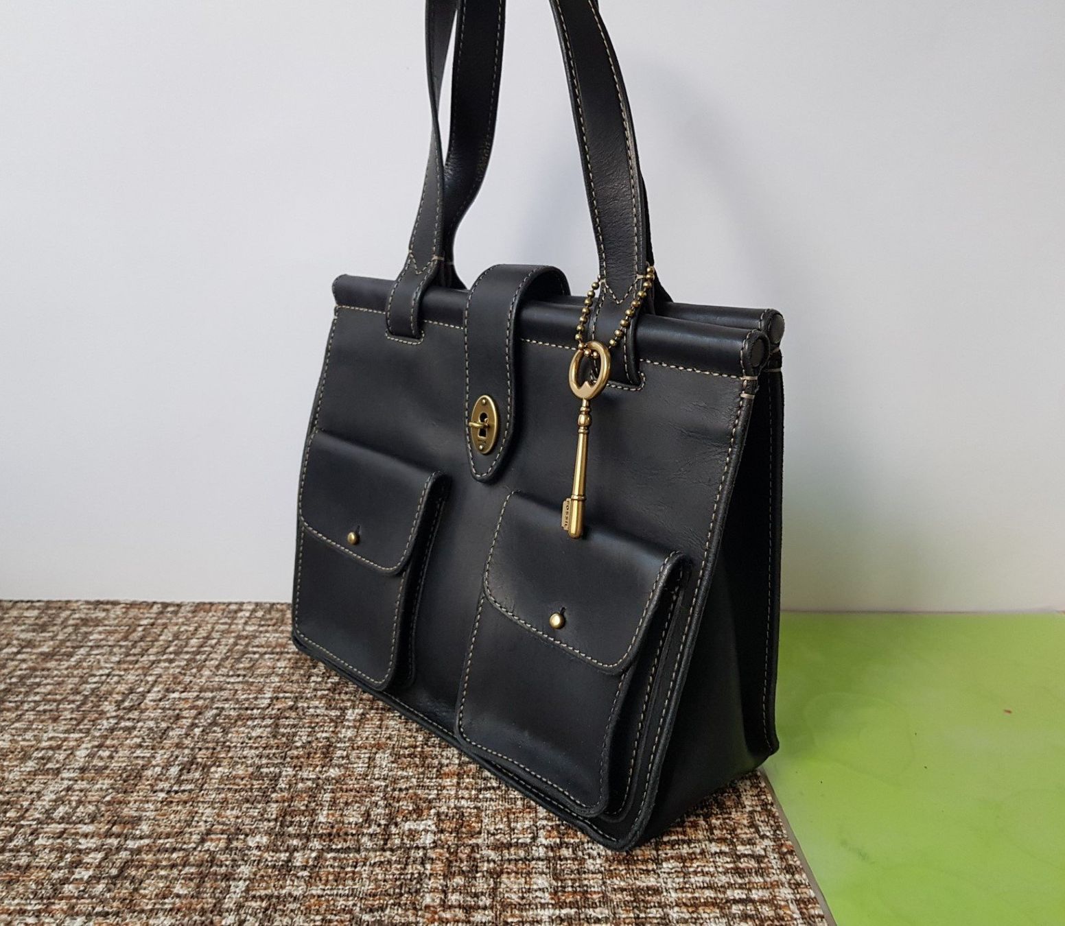 Fossil Borse da donna: Fossil Leder Handtasche schwarz – Usato da Basel venduto da Birs868 1