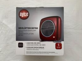 NEU - Heizlüfter Retro Vintage Look rot Ayce Jibo Vintage