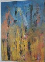 Gemälde Flammender Nebel handmade 50×70