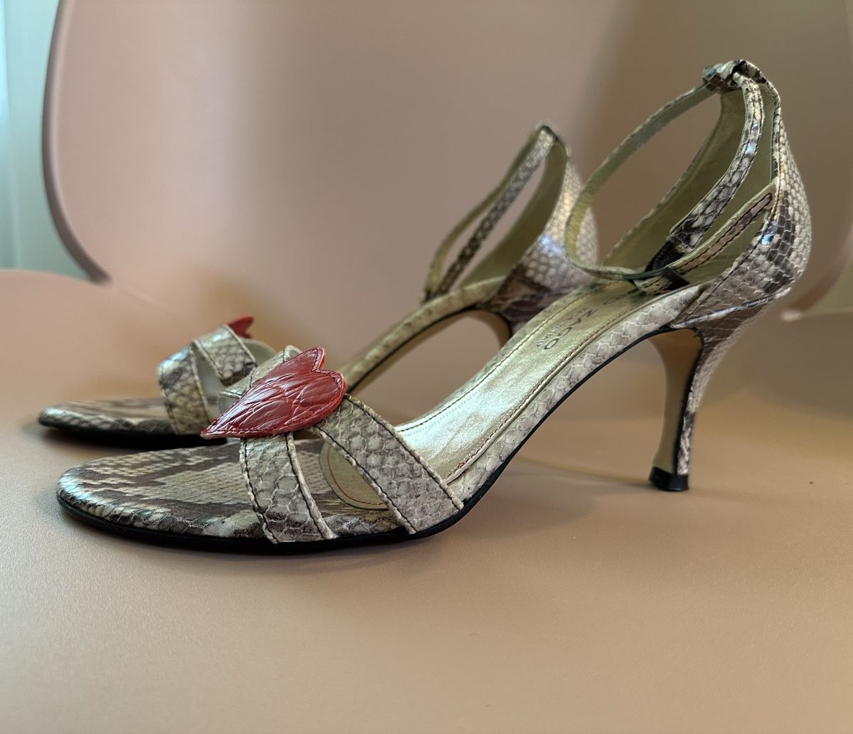 Scarpe da donna: Sandalen, Alberto Zago, Python/rot, Grösse 39 – Nuovo (secondo la descrizione) da Oberwil BL venduto da orsay 4