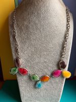 Fröhlich bunte Kette mit farbigen Steinen (ca.60cm)