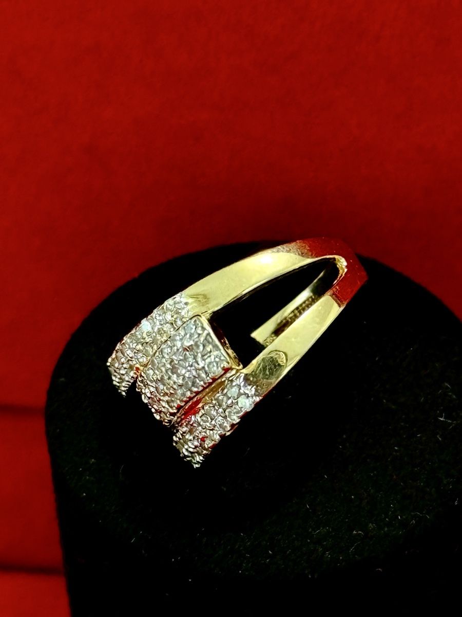 Ringe: Massiver Goldring mit Steine 14 karat 585 – Neu (gemäss Beschreibung) aus Kerns von SMITE 5