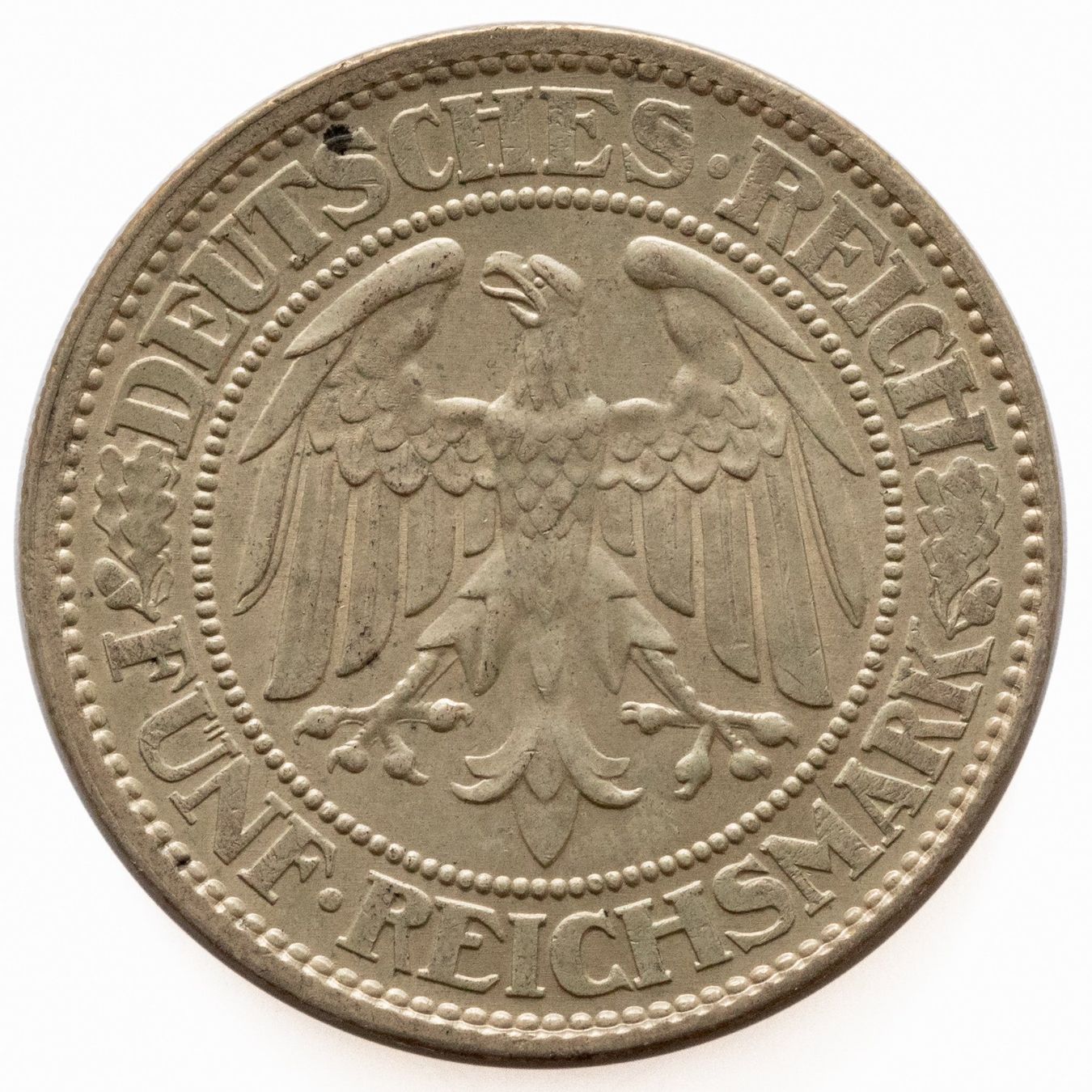 Alle Münzen: Weimar Eichbaum 5 Reichsmark  1932 A Silber – Gebraucht aus Rotkreuz von num_6343 1