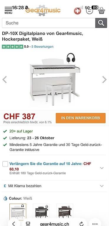 Strumenti musicali: Digitalpiano mit Kopfhörer – Usato da Gisikon venduto da VisionPartners 4