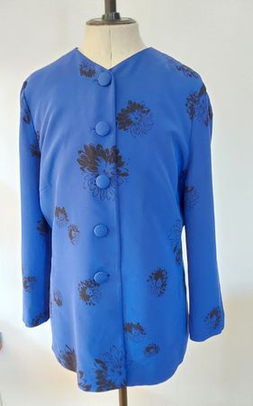 Jacke Seide AKRIS 44 Vintage blau
