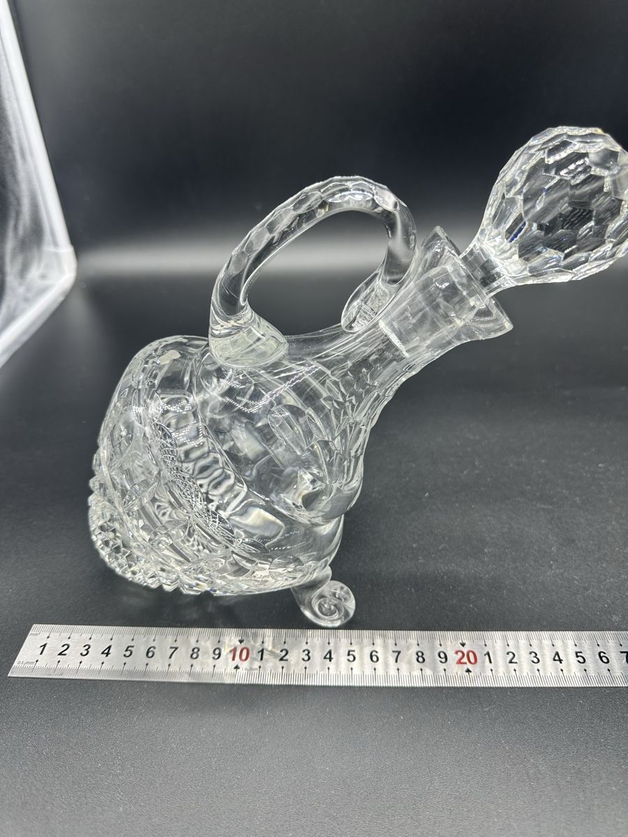 Caraffe: Genuine Lead Crystal Pointed Tilted Decanter – Usato da Villmergen venduto da JacRon 6