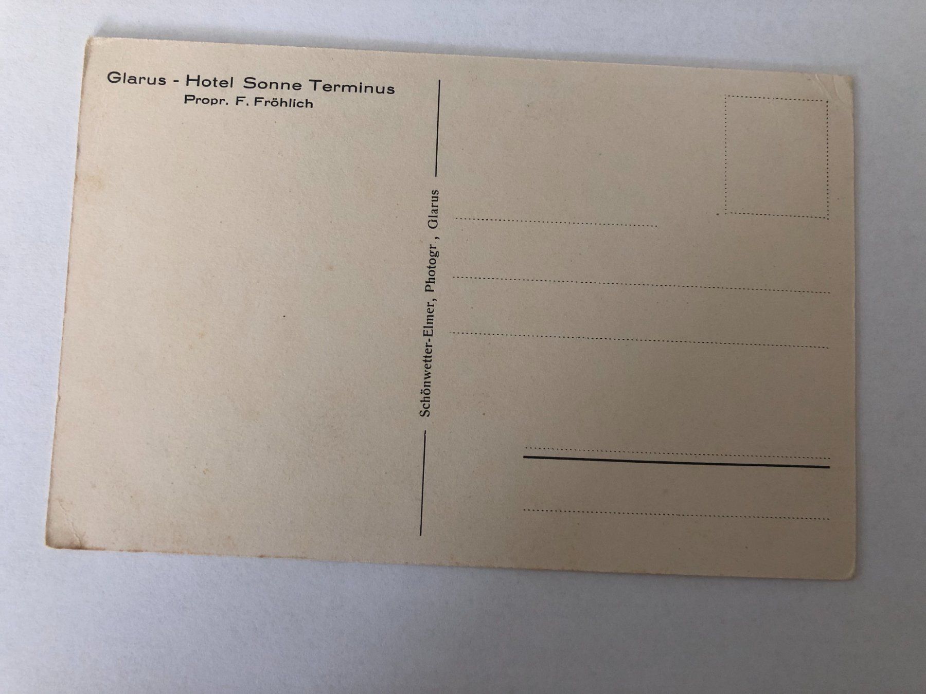 Cartoline postali: Ansichtskarte Glarus Hotel Sonne Terminus – Usato da Pfäffikon ZH venduto da Waltoversand 1