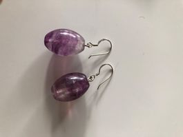 Amethyst Ohrringe Sterling Silber mit echte Steine