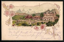 Lithographie Gurten, Panorama, 1901