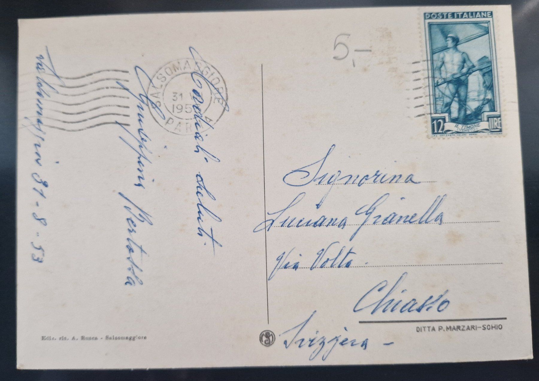 Cartoline postali: Salsomaggiore Terme, Italien,1953 – Usato da Melchnau venduto da Arthurius 1