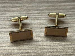 Manschettenknöpfe goldfarben rechteckig guter Zustand