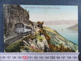 RIGI-BAHN ARB 1910  KRÄBELWAND ZUGERSEE LU AK FLECKIG BUG
