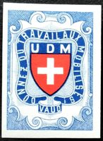 Soldatenmarke 2.WK, UDM VD, ultramarin, geschn, Wi UDM 25-2